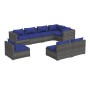 8-teiliges Gartensofa-Set und graue synthetische Rattankissen von vidaXL, Gartensets - Ref: Foro24-3102550, Preis: 620,78 €, ...