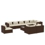 Set muebles de jardín 10 pzas y cojines ratán sintético marrón de vidaXL, Conjuntos de jardín - Ref: Foro24-3102634, Precio: ...