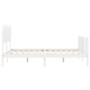 White solid wood bed frame with headboard 140x200 cm by vidaXL, Beds and slatted bases - Ref: Foro24-3193467, Price: 139,07 €...