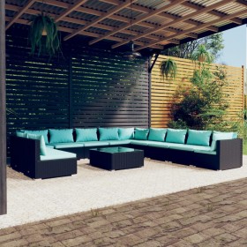 Garden sofa set 12 pieces with black synthetic rattan cushions by vidaXL, Garden sets - Ref: Foro24-3102457, Price: 1,00 €, D...