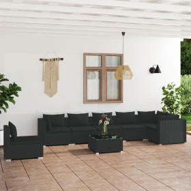 8-teiliges Gartenmöbel-Set und schwarze synthetische Rattankissen von vidaXL, Gartensets - Ref: Foro24-3102344, Preis: 798,26...