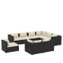 9-teiliges Gartenmöbel-Set und schwarze synthetische Rattankissen von vidaXL, Gartensets - Ref: Foro24-3102639, Preis: 927,45...