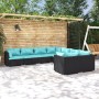 8-teiliges Gartenmöbel-Set und schwarze synthetische Rattankissen von vidaXL, Gartensets - Ref: Foro24-3102753, Preis: 997,04...