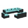 8-teiliges Gartensofa-Set und schwarze synthetische Rattankissen von vidaXL, Gartensets - Ref: Foro24-3102545, Preis: 783,91 ...