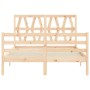 Estructura de cama con cabecero madera maciza 140x200 cm de vidaXL, Camas y somieres - Ref: Foro24-3194376, Precio: 127,99 €,...