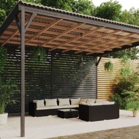 Gartenmöbelset 9-teilig und Kissen Kunststoff Rattan schwarz von vidaXL, Gartensets - Ref: Foro24-3102743, Preis: 845,77 €, R...