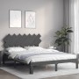 Estructura de cama con cabecero madera maciza gris 140x200 cm de vidaXL, Camas y somieres - Ref: Foro24-3193728, Precio: 140,...