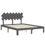 Estructura de cama con cabecero madera maciza gris 140x200 cm de vidaXL, Camas y somieres - Ref: Foro24-3193728, Precio: 140,...