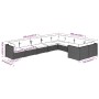 Set muebles de jardín 9 piezas y cojines ratán sintético marrón de vidaXL, Conjuntos de jardín - Ref: Foro24-3102763, Precio:...