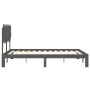 Estructura de cama con cabecero madera maciza gris 140x200 cm de vidaXL, Camas y somieres - Ref: Foro24-3193728, Precio: 140,...