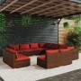 Gartenmöbel-Set, 11-teilig, braune Kissen aus synthetischem Rattan von vidaXL, Gartensets - Ref: Foro24-3102827, Preis: 1,00 ...