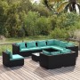 10-teiliges Gartenmöbel-Set und schwarze synthetische Rattankissen von vidaXL, Gartensets - Ref: Foro24-3102649, Preis: 1,00 ...