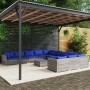 12-teiliges Gartenmöbel-Set und graue synthetische Rattankissen von vidaXL, Gartensets - Ref: Foro24-3102822, Preis: 902,96 €...