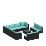 Set de muebles de jardín 12 pzas cojines ratán sintético negro de vidaXL, Conjuntos de jardín - Ref: Foro24-3102833, Precio: ...