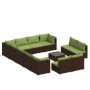 Set muebles de jardín 13 pzas y cojines ratán sintético marrón de vidaXL, Conjuntos de jardín - Ref: Foro24-3102852, Precio: ...