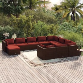 Gartenmöbelset 11-teilig und Kissen braun synthetisches Rattan von vidaXL, Gartensets - Ref: Foro24-3102699, Preis: 985,99 €,...