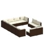 Set de muebles de jardín 12 pzas cojines ratán sintético marrón de vidaXL, Conjuntos de jardín - Ref: Foro24-3102842, Precio:...