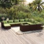 Garden furniture set 11 pieces and brown synthetic rattan cushions by vidaXL, Garden sets - Ref: Foro24-3102700, Price: 1,00 ...