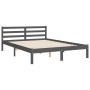 Estructura de cama con cabecero madera maciza gris 140x200 cm de vidaXL, Camas y somieres - Ref: Foro24-3194768, Precio: 177,...