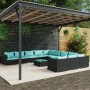 Set de muebles de jardín 12 pzs y cojines ratán sintético negro de vidaXL, Conjuntos de jardín - Ref: Foro24-3102817, Precio:...