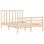 Bed frame with solid wood headboard 120x200 cm by vidaXL, Beds and slatted bases - Ref: Foro24-3193786, Price: 115,81 €, Disc...