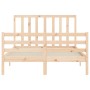 Bed frame with solid wood headboard 120x200 cm by vidaXL, Beds and slatted bases - Ref: Foro24-3193786, Price: 115,81 €, Disc...