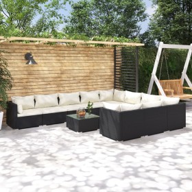 Gartenmöbel-Set 11 Stück synthetische Rattan-Kissen schwarz von vidaXL, Gartensets - Ref: Foro24-3102783, Preis: 1,00 €, Raba...