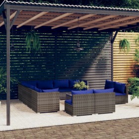 Garden furniture set 12 pieces gray synthetic rattan cushions by vidaXL, Garden sets - Ref: Foro24-3102838, Price: 980,79 €, ...