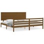 Honey brown solid wood bed frame and headboard 200x200 cm by vidaXL, Beds and slatted bases - Ref: Foro24-3195244, Price: 179...