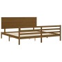 Honey brown solid wood bed frame and headboard 200x200 cm by vidaXL, Beds and slatted bases - Ref: Foro24-3195244, Price: 179...