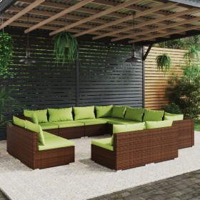 Garden furniture set 11 pieces brown synthetic rattan cushions by vidaXL, Garden sets - Ref: Foro24-3102828, Price: 1,00 €, D...