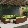 Garden furniture set 11 pieces brown synthetic rattan cushions by vidaXL, Garden sets - Ref: Foro24-3102828, Price: 973,99 €,...