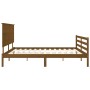 Honey brown solid wood bed frame and headboard 200x200 cm by vidaXL, Beds and slatted bases - Ref: Foro24-3195244, Price: 179...