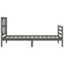 Estructura de cama con cabecero madera maciza gris 100x200 cm de vidaXL, Camas y somieres - Ref: Foro24-3194368, Precio: 106,...