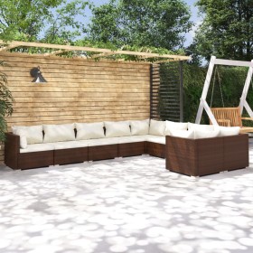 Gartenmöbel Set 9 Stück und Kissen braun synthetischen Rattan von vidaXL, Gartensets - Ref: Foro24-3102762, Preis: 970,27 €, ...