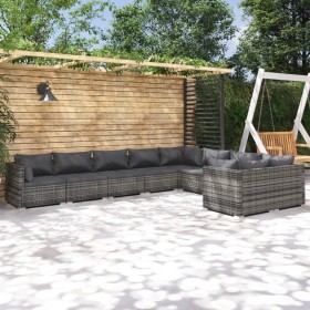 9-piece garden furniture set and gray synthetic rattan cushions by vidaXL, Garden sets - Ref: Foro24-3102765, Price: 1,00 €, ...