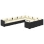 Set de muebles de jardín 10 pzs y cojines ratán sintético negro de vidaXL, Conjuntos de jardín - Ref: Foro24-3102775, Precio:...