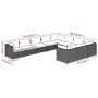 Set de muebles de jardín 10 pzs y cojines ratán sintético negro de vidaXL, Conjuntos de jardín - Ref: Foro24-3102775, Precio:...