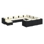 Set de muebles de jardín 11 pzas cojines ratán sintético negro de vidaXL, Conjuntos de jardín - Ref: Foro24-3102695, Precio: ...