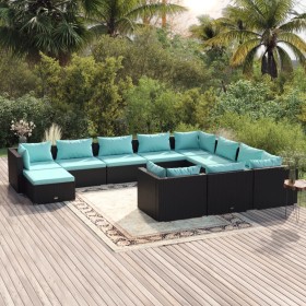 Garden furniture set 11 pieces black synthetic rattan cushions by vidaXL, Garden sets - Ref: Foro24-3102697, Price: 1,00 €, D...