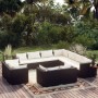 Set de muebles de jardín 11 pzas cojines ratán sintético negro de vidaXL, Conjuntos de jardín - Ref: Foro24-3102871, Precio: ...