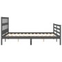 Estructura de cama matrimonio con cabecero madera maciza gris de vidaXL, Camas y somieres - Ref: Foro24-3194838, Precio: 154,...