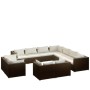 Set muebles de jardín 11 piezas cojines ratán sintético marrón de vidaXL, Conjuntos de jardín - Ref: Foro24-3102874, Precio: ...