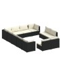 Set de muebles de jardín 12 pzas cojines ratán sintético negro de vidaXL, Conjuntos de jardín - Ref: Foro24-3102839, Precio: ...