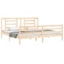 Bed frame with solid wood headboard 200x200 cm by vidaXL, Beds and slatted bases - Ref: Foro24-3194721, Price: 140,42 €, Disc...