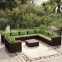 Garden furniture set 11 pieces brown synthetic rattan cushions by vidaXL, Garden sets - Ref: Foro24-3102524, Price: 985,99 €,...