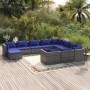 11-teiliges Gartenmöbel-Set und graue synthetische Rattankissen von vidaXL, Gartensets - Ref: Foro24-3102702, Preis: 848,27 €...