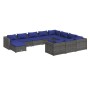 11-teiliges Gartenmöbel-Set und graue synthetische Rattankissen von vidaXL, Gartensets - Ref: Foro24-3102702, Preis: 694,99 €...