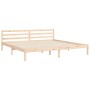 Bed frame with solid wood headboard 200x200 cm by vidaXL, Beds and slatted bases - Ref: Foro24-3194721, Price: 140,42 €, Disc...