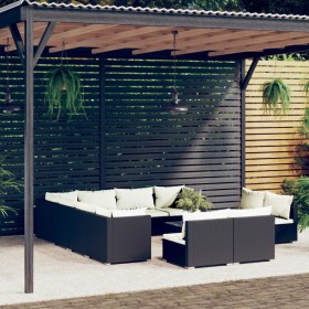 Garden furniture set 12 pieces black synthetic rattan cushions by vidaXL, Garden sets - Ref: Foro24-3102831, Price: 1,00 €, D...